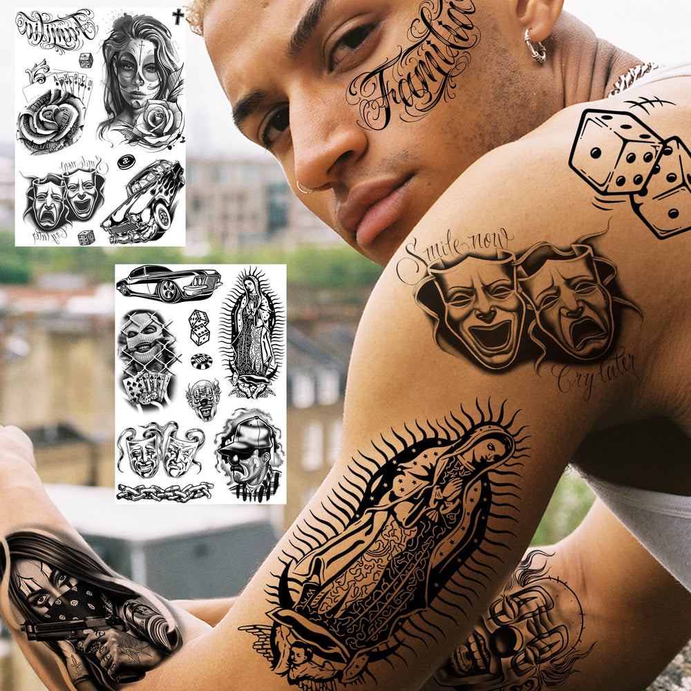 TASROI tattoos para Halloween y Día de los Muertos; opciones temáticas.