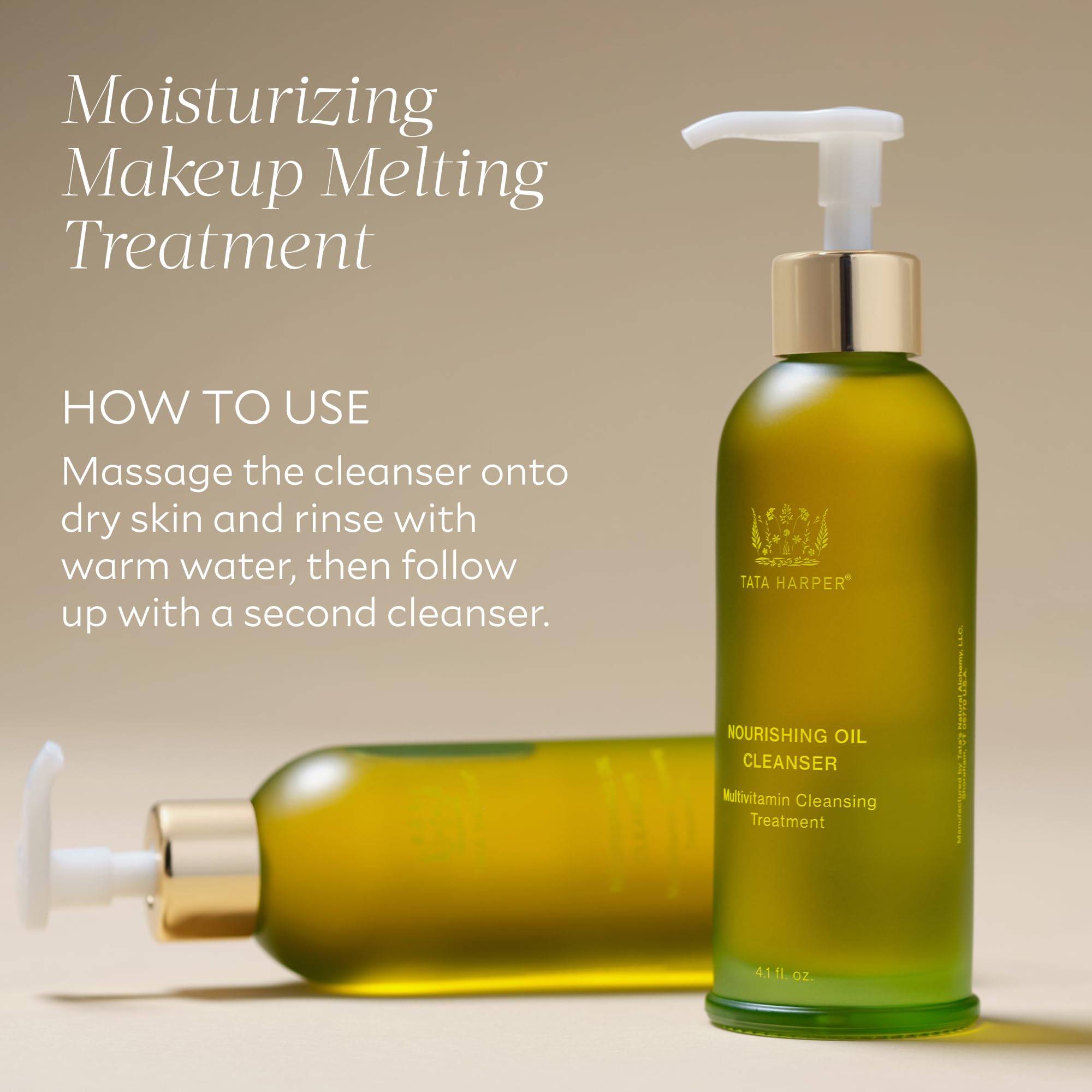 Tata Harper Nourishing Oil Cleanser, ingredientes naturales cuidan la piel con antioxidantes.