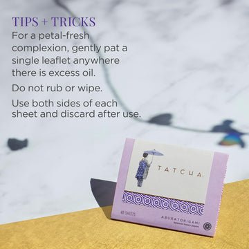TATCHA Aburatorigami empaque elegante para viaje