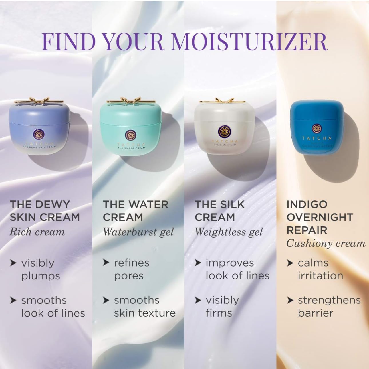 TATCHA The Dewy Skin Cream acompaña la rutina diaria de cuidado facial.