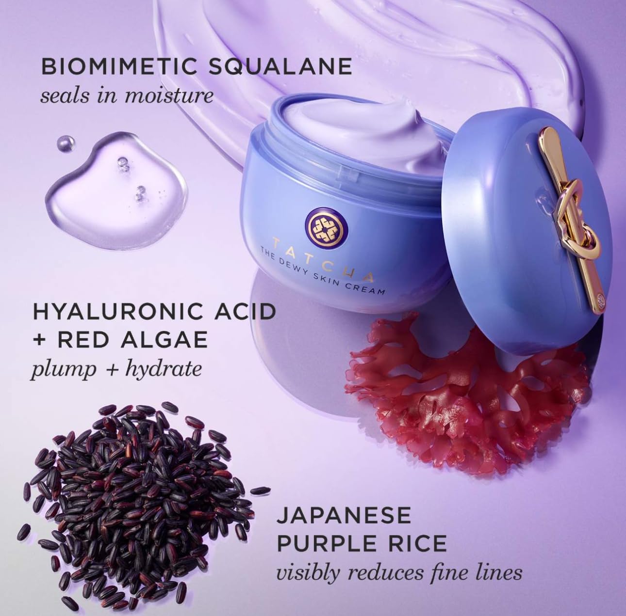 TATCHA The Dewy Skin Cream uso diario para piel seca o mixta.