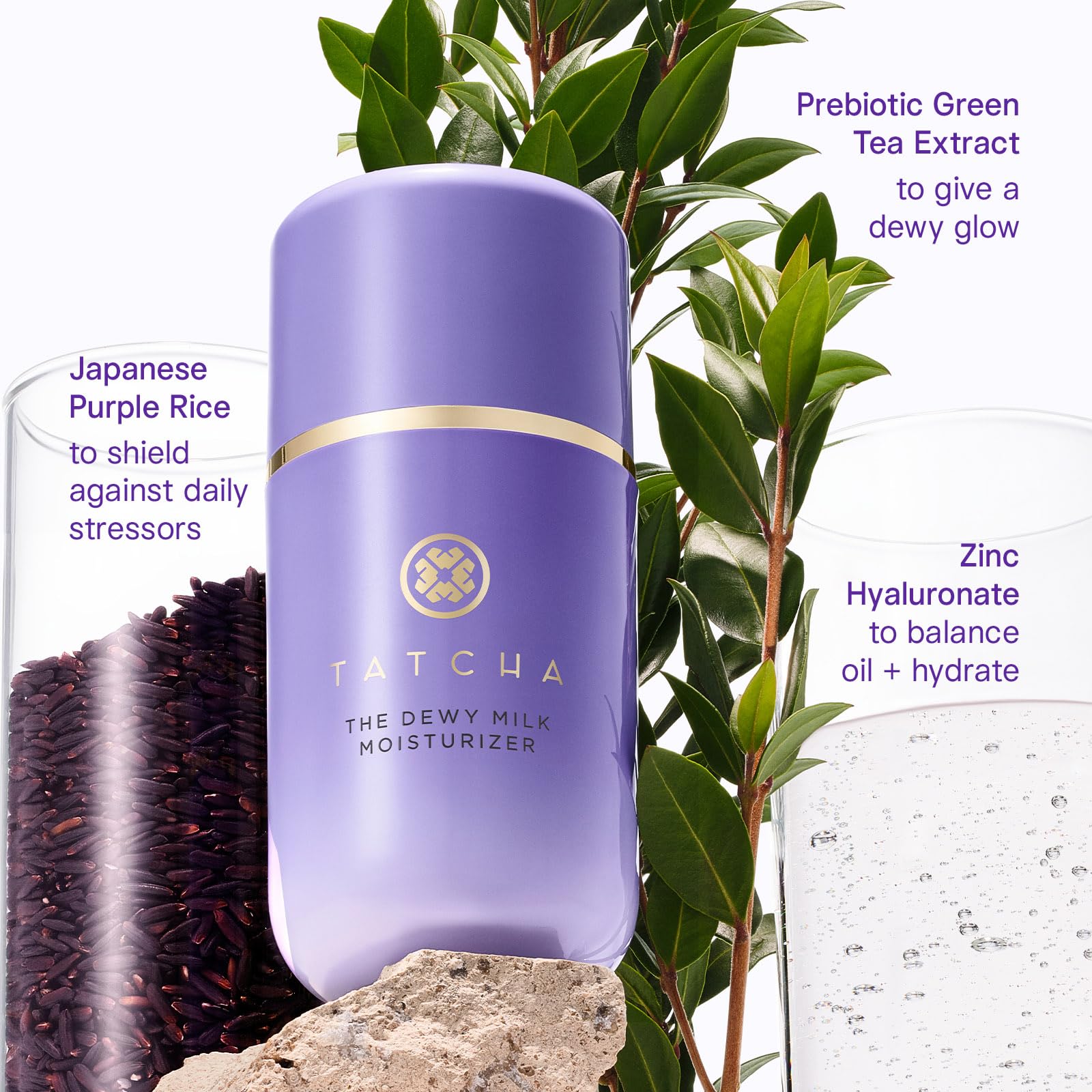Tatcha aplicación suave se absorbe rápido para rutinas rápidas.