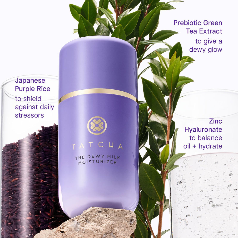 Tatcha aplicación suave se absorbe rápido para rutinas rápidas.