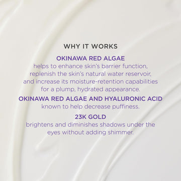 Tatcha Luminous Deep Hydration Eye Serum polvo de oro 23K.