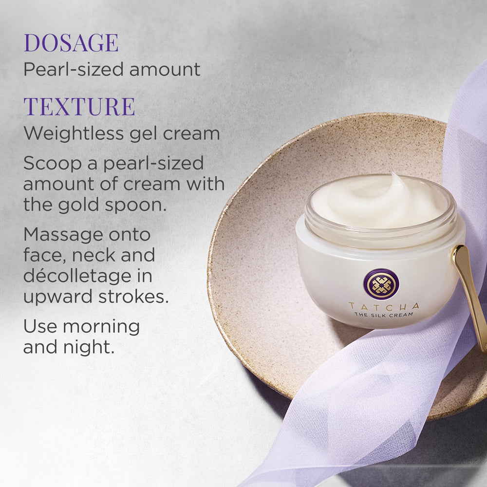 TATCHA Silk Cream mejora la apariencia de firmeza de la piel.