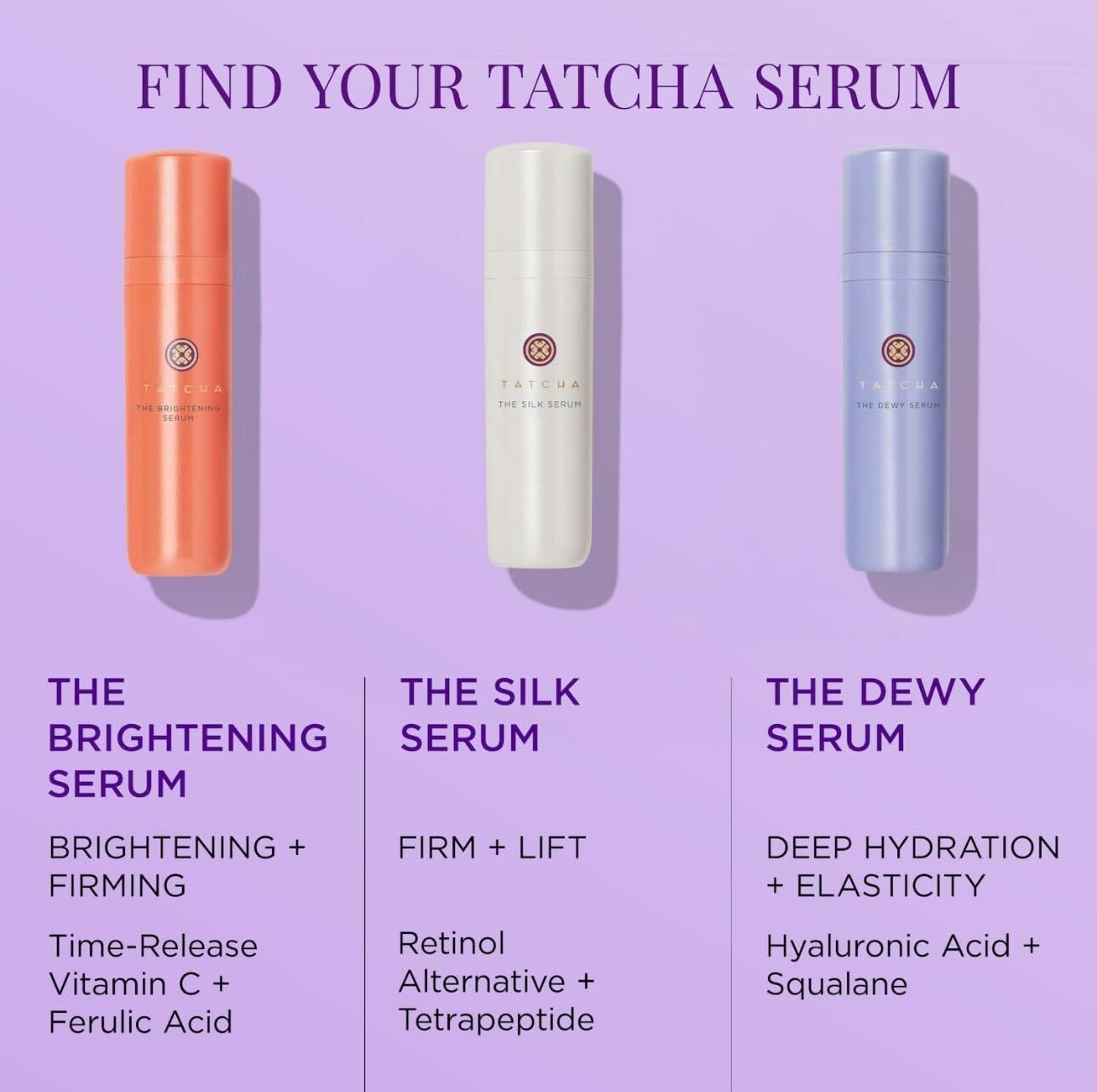 Envase compacto de suero seda de Tatcha para viaje