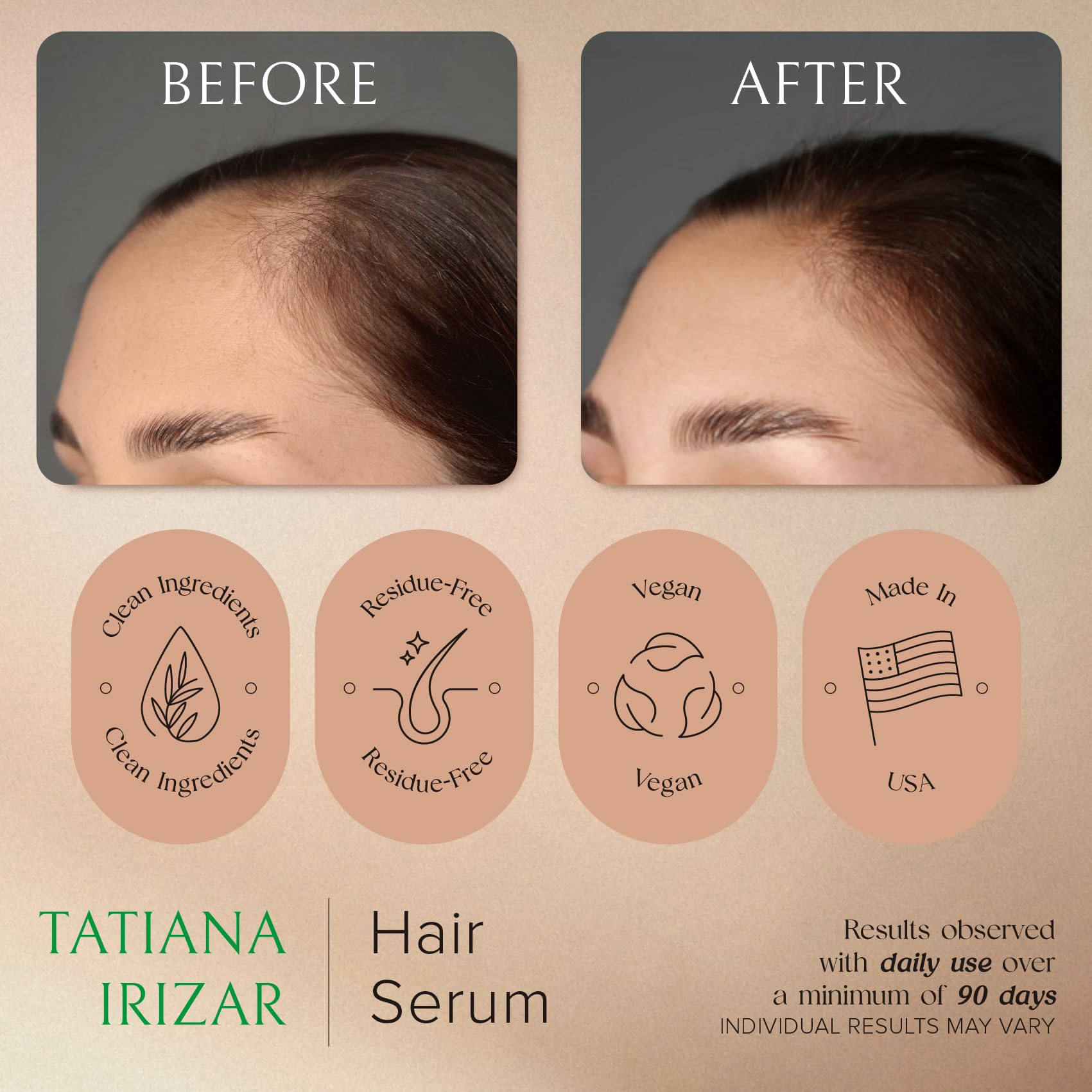 Brillo natural del cabello gracias al suero Tatiana Irizar