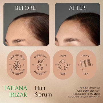 Brillo natural del cabello gracias al suero Tatiana Irizar