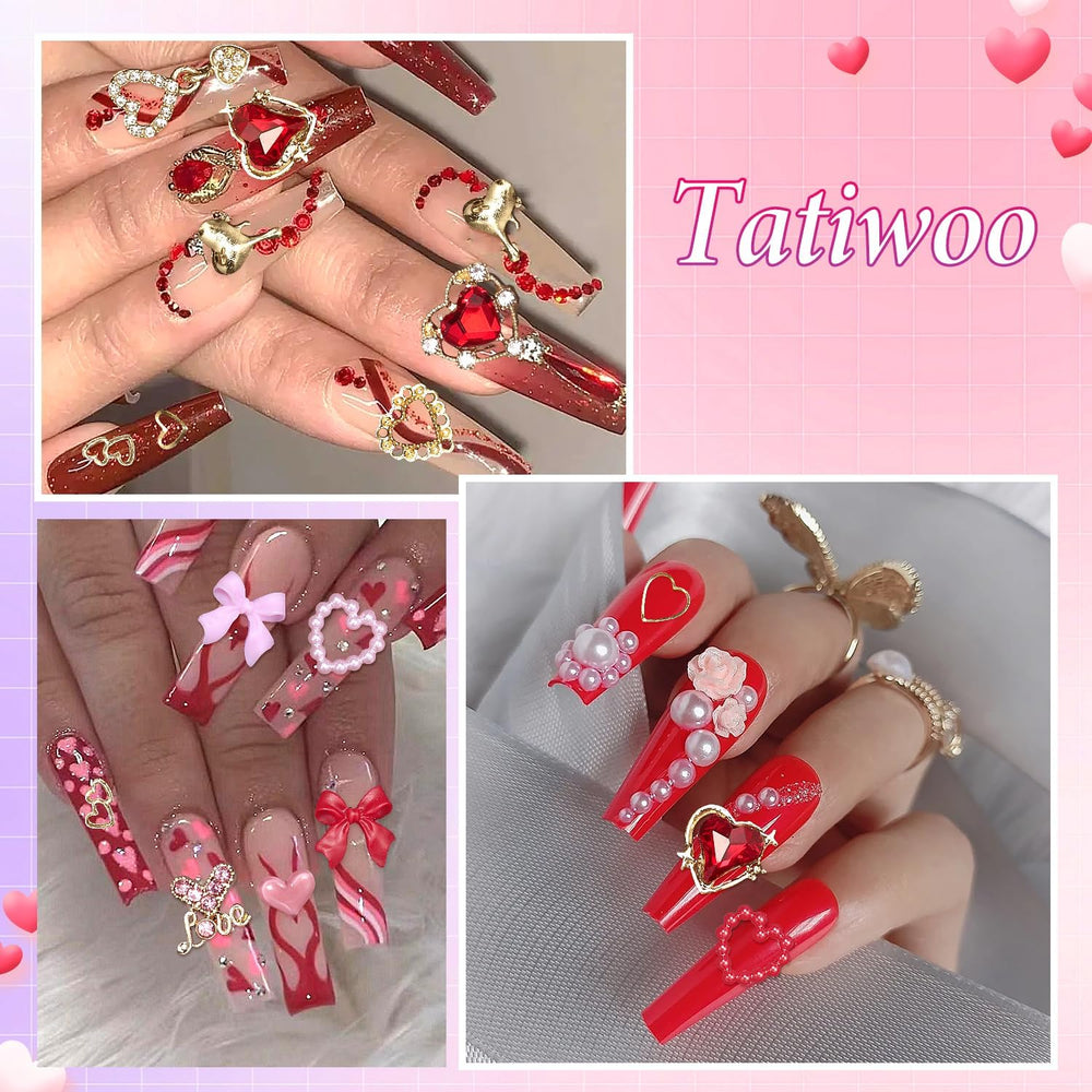 Dijes uñas San Valentín de Tatiwoo, accesorio glamoroso para looks festivos.