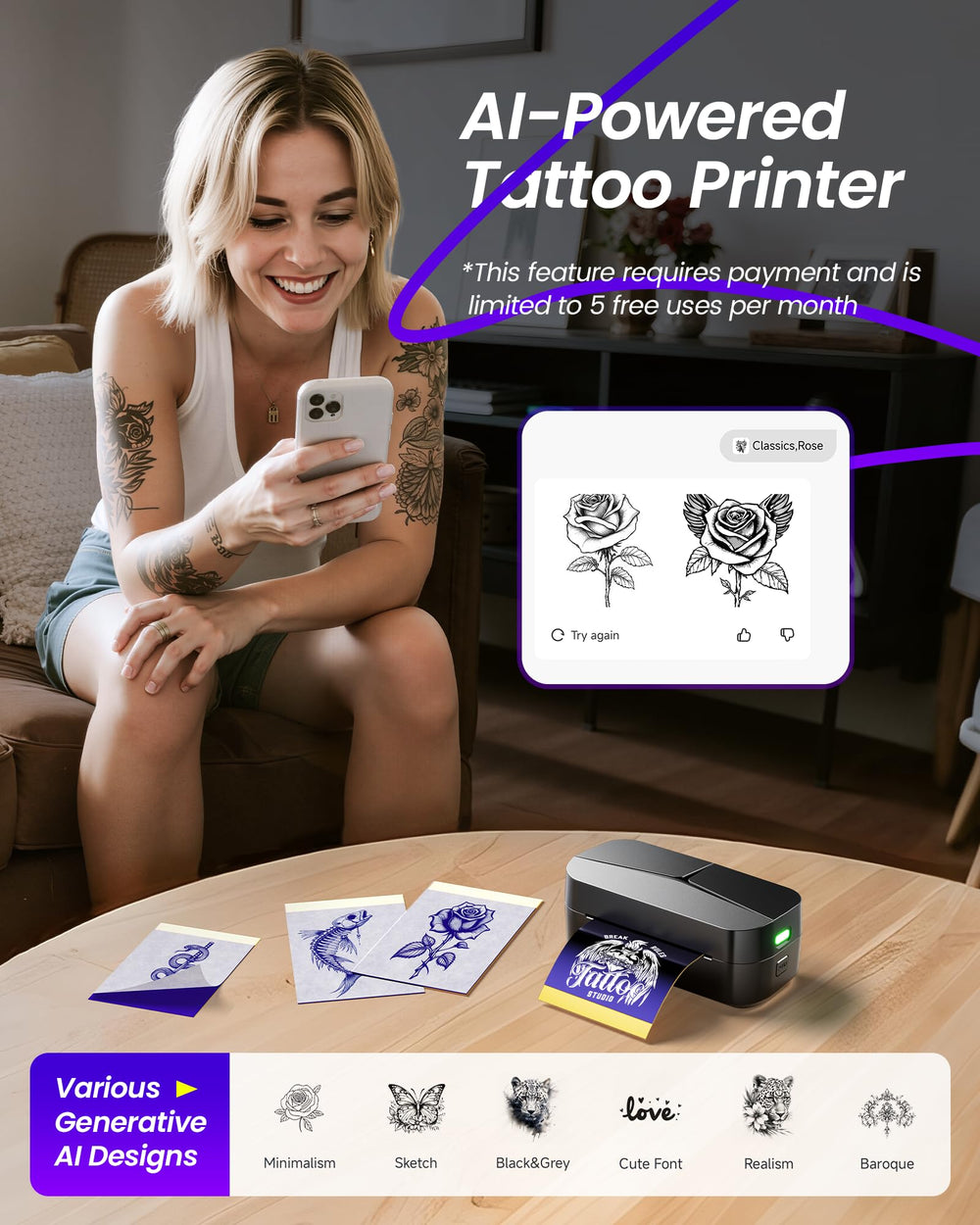 Hojas de transferencia incluidas para empezar rápido