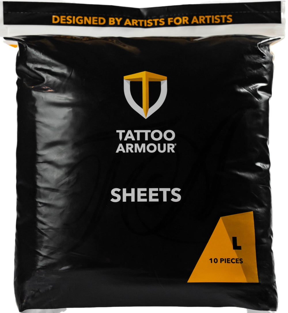 Tattoo Armour: empaque de hojas grandes para curación suave.