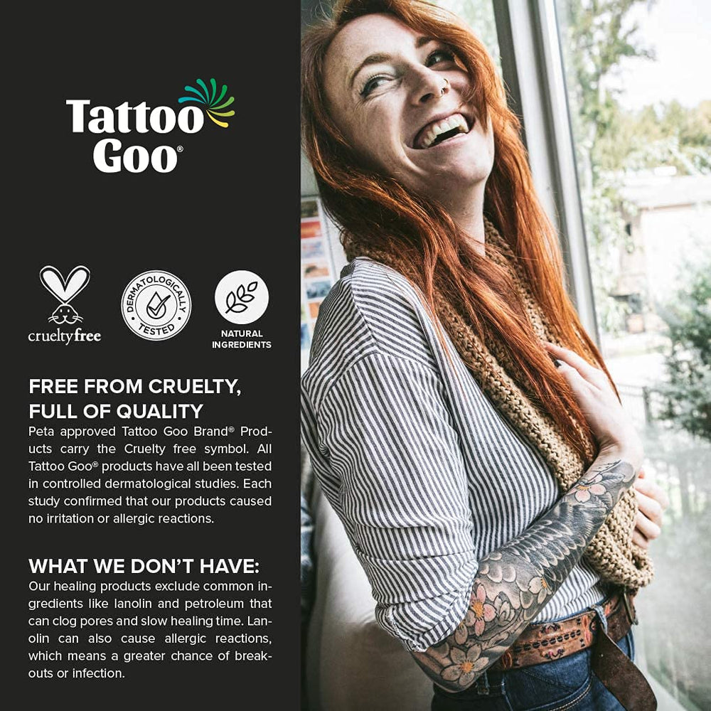 Tattoo Goo aplicación loción: alivia picor y mantiene hidratación.