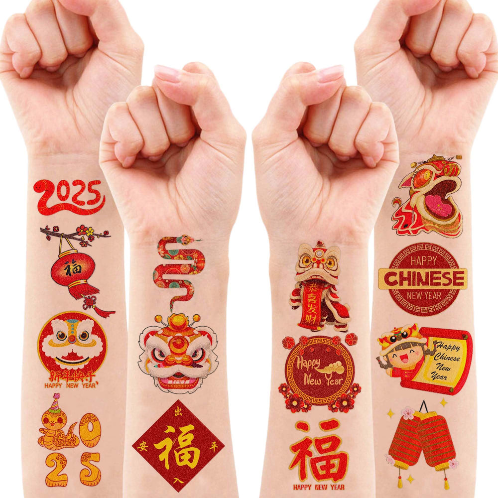 Diseños tradicionales en tatuajes temporales, 96 piezas, para celebrar con estilo.