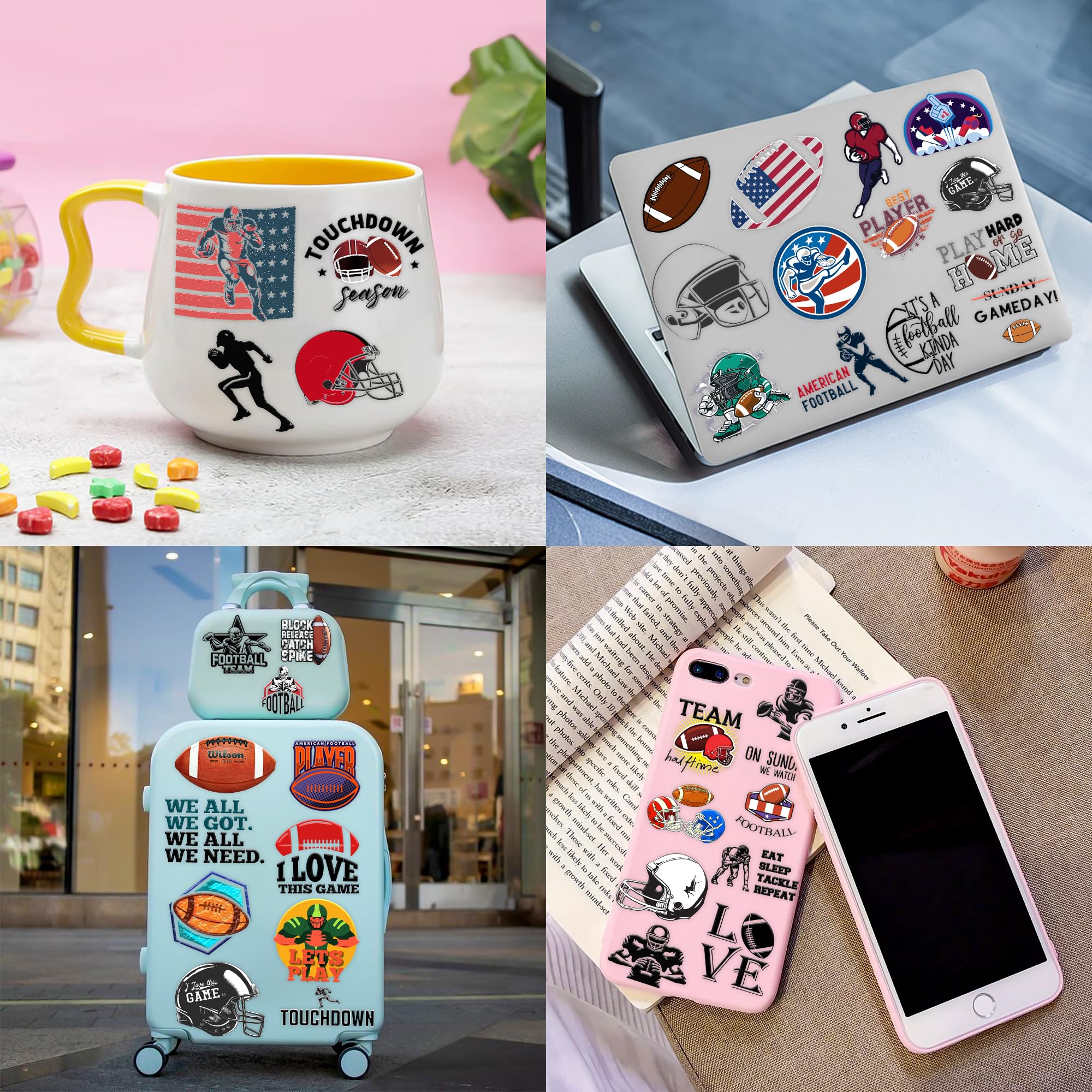 Tatuajes temporales fútbol 96pcs – se adhieren a portátiles y mochilas
