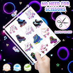 Tatuajes temporales de patines: estrellas y rayos para looks divertidos