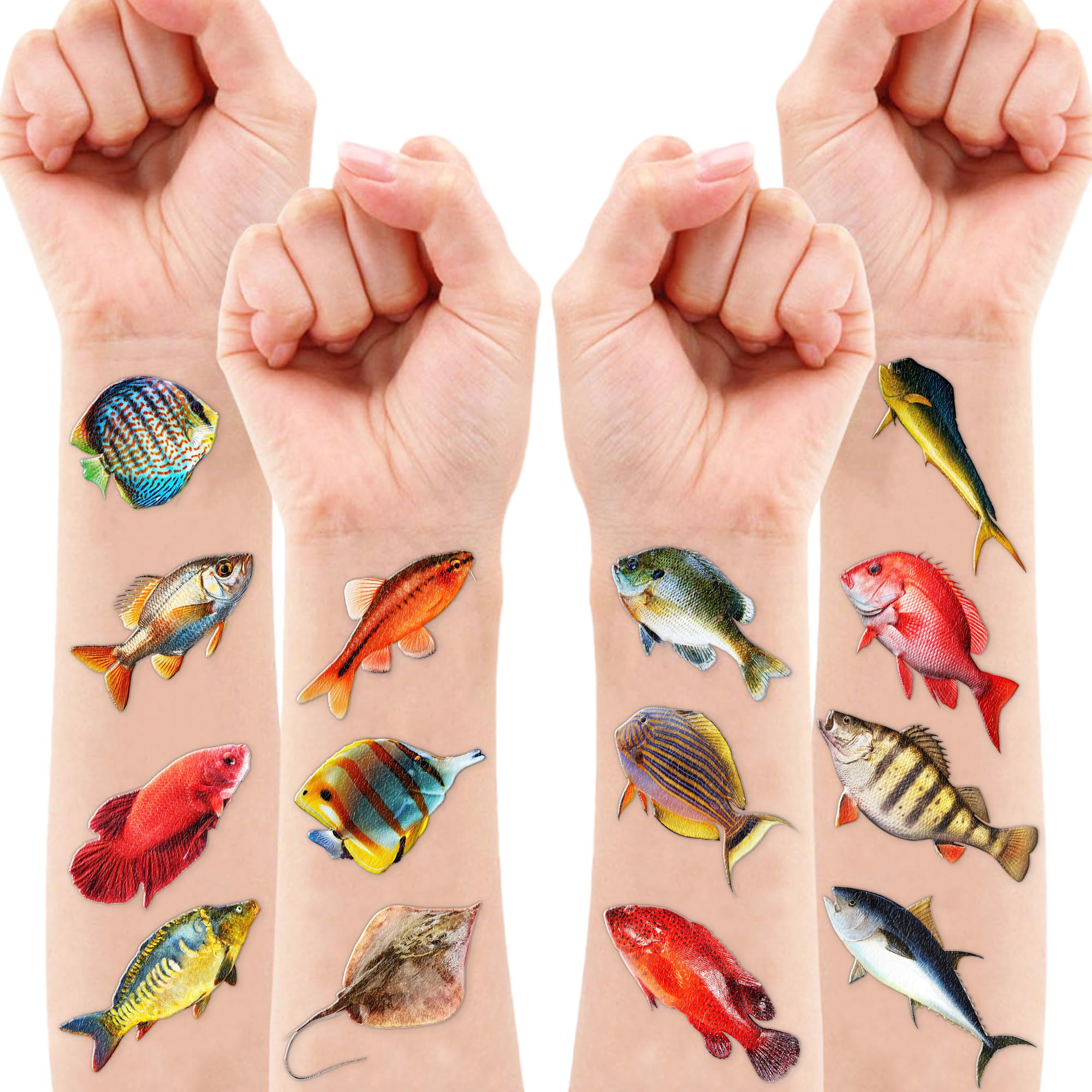 Tatuaje temporal de pesca: diseños para fiestas temáticas de niños y niñas