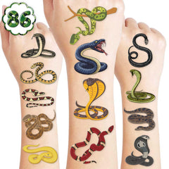 Tatuajes-serpiente de 8 hojas para fiestas infantiles