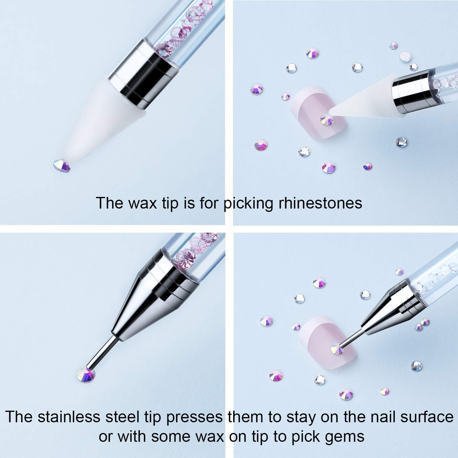 Accesorio de arte de uñas Tatuo con precisión para diseños con strass y gemas.