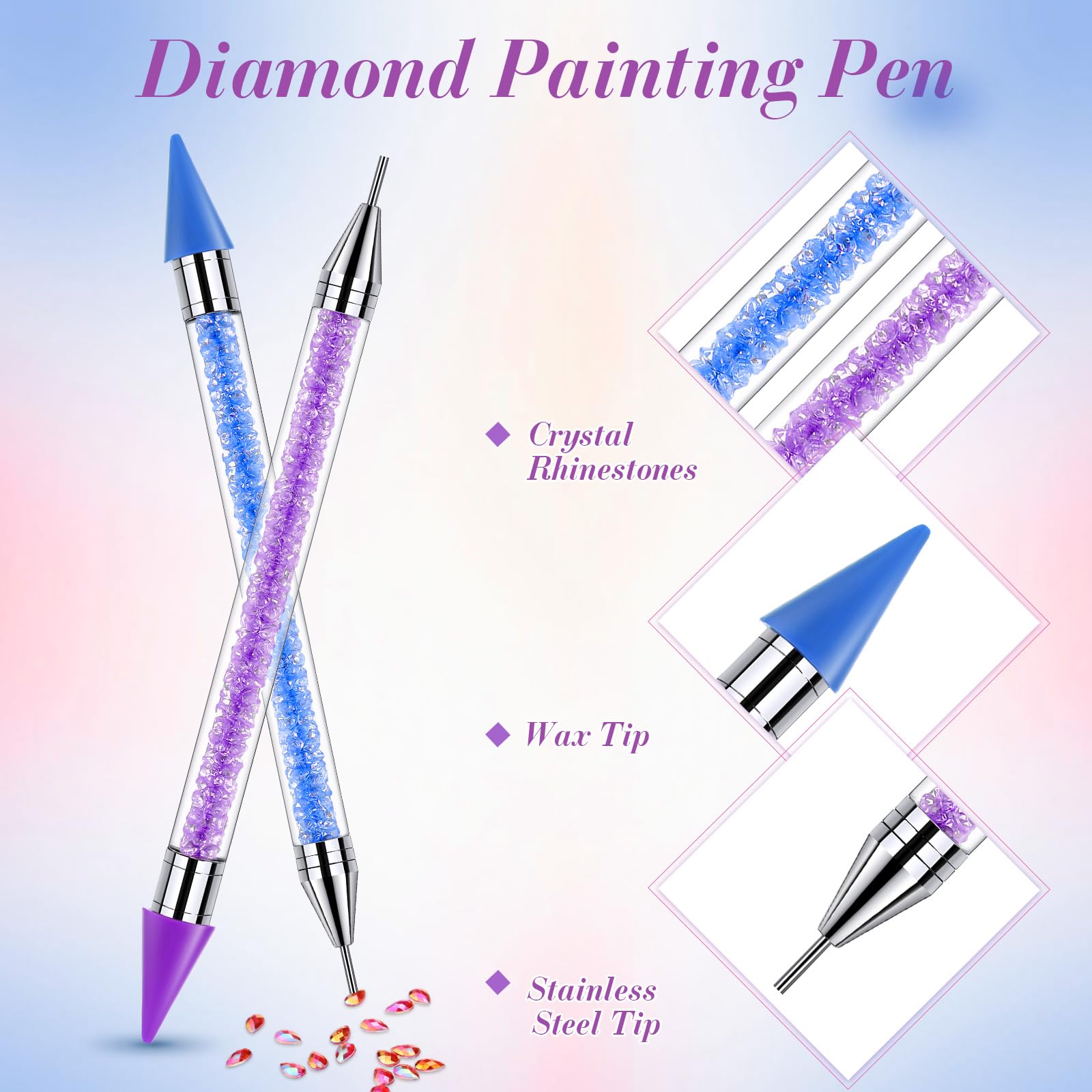 Tatuo detalle arte uñas cristalinos para diseños intrincados.