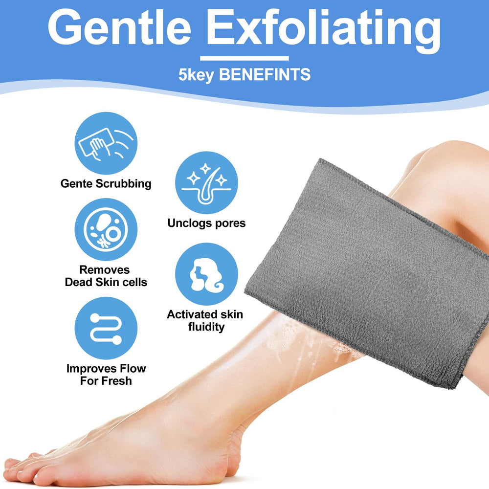 Guante exfoliante Tatuo apto para rostro y cuerpo, piel limpia.