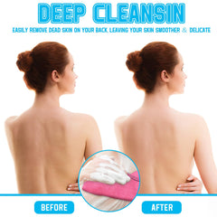 Toalla exfoliante Tatuo amarilla ayuda a exfoliar el cuerpo con comodidad.
