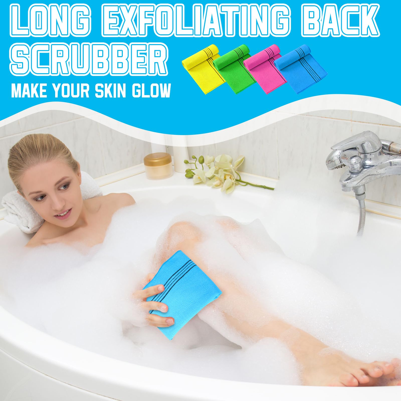 Toalla exfoliante Tatuo para uso doméstico en baño diario.