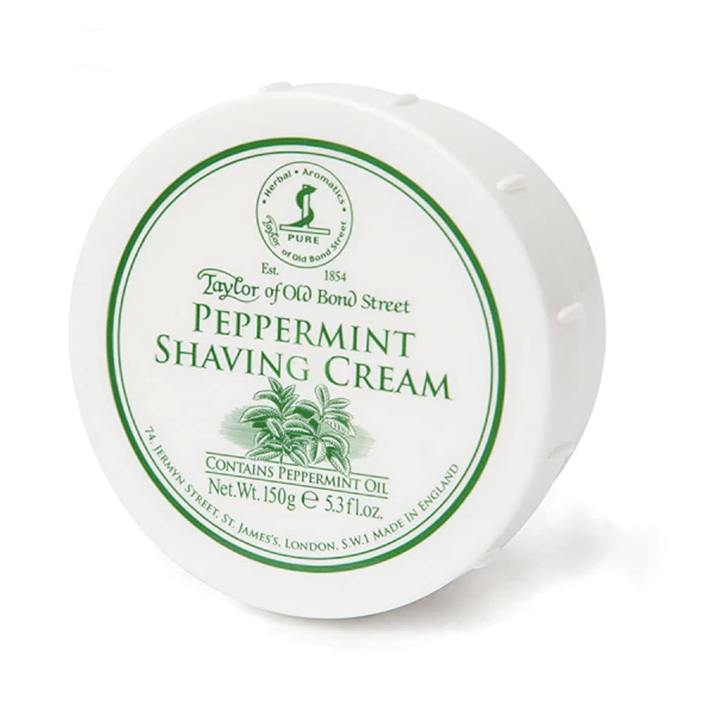 Taylor of Old Bond Street crema de afeitar menta: espuma lujosa para un afeitado suave.