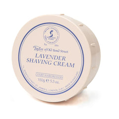 Taylor of Old Bond Street crema de afeitar lavanda en tazón, aroma clásico para afeitado agradable.