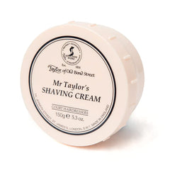 Crème de rasage Taylor of Old Bond Street dans un pot, parfum classique pour rasage doux et efficace.