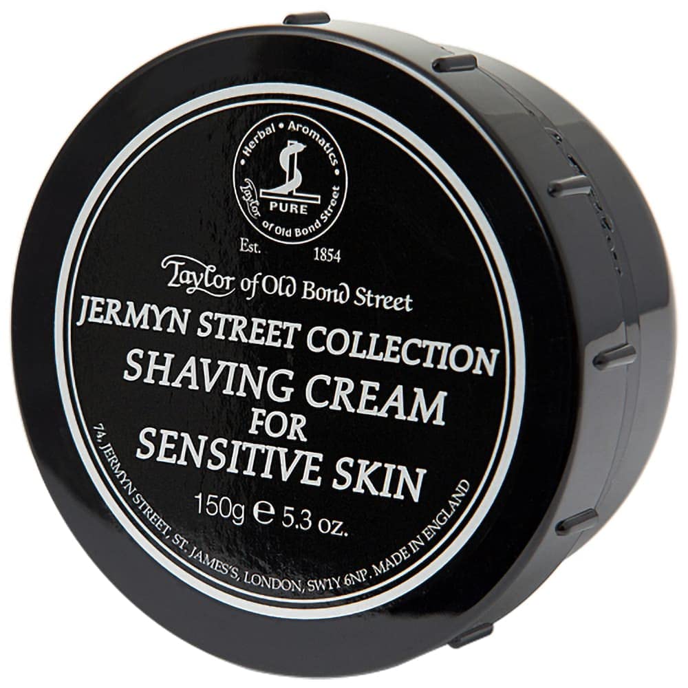 Taylor of Old Bond Street Jermyn Street crema de afeitar en frasco, suave para piel sensible.