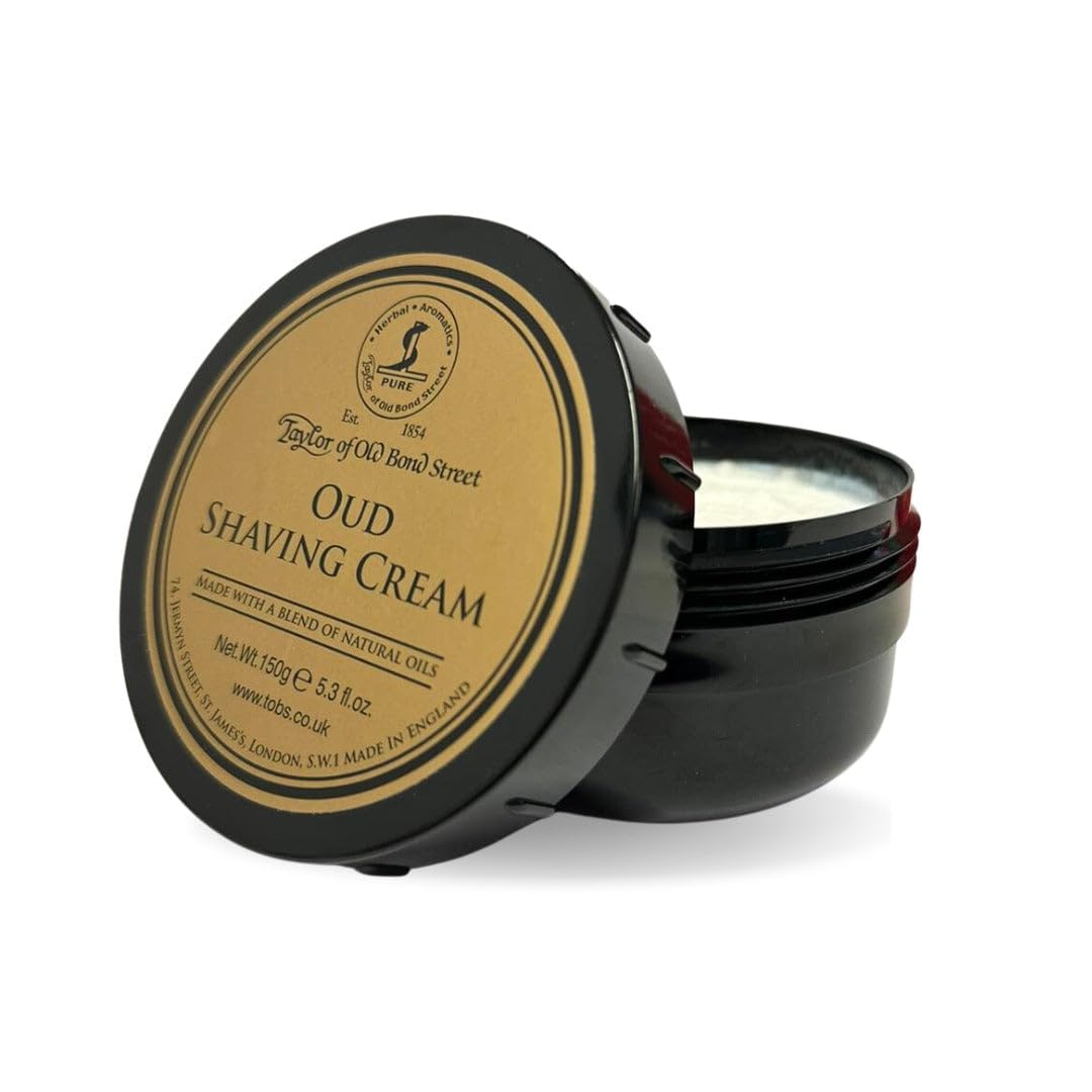 Taylor of Old Bond Street Oud crema de afeitar en tazón, aroma intenso para afeitado suave
