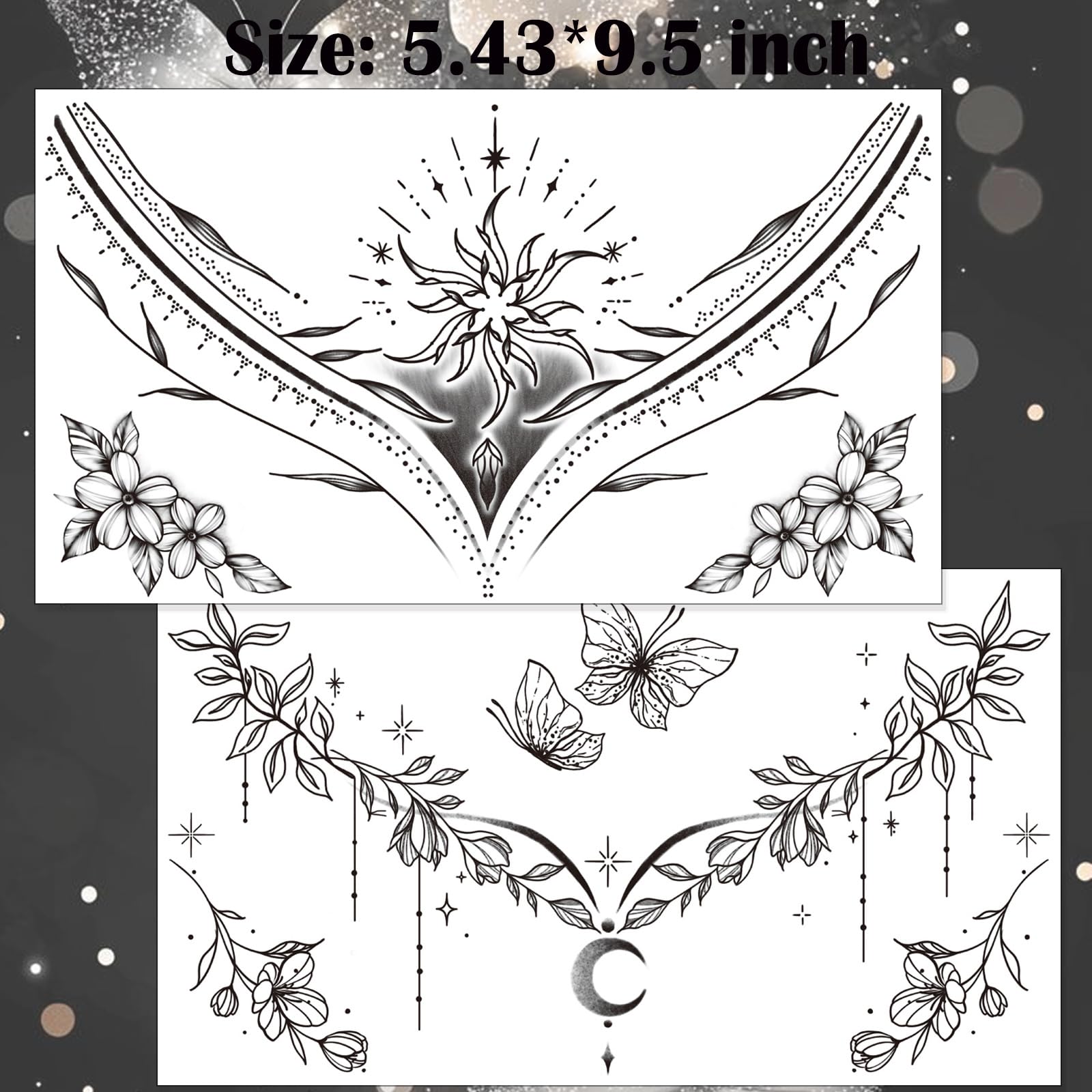 Tazimi flor espalda negro, pieza ornamental para eventos y sesiones de fotos.