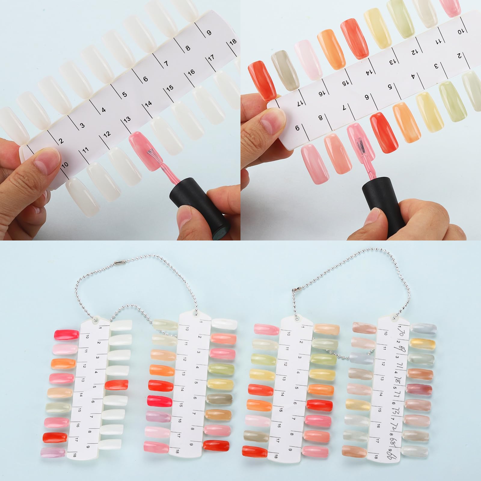Tbestmax tablero de pruebas para uñas: muestra acabados y durabilidad de pigmentos.