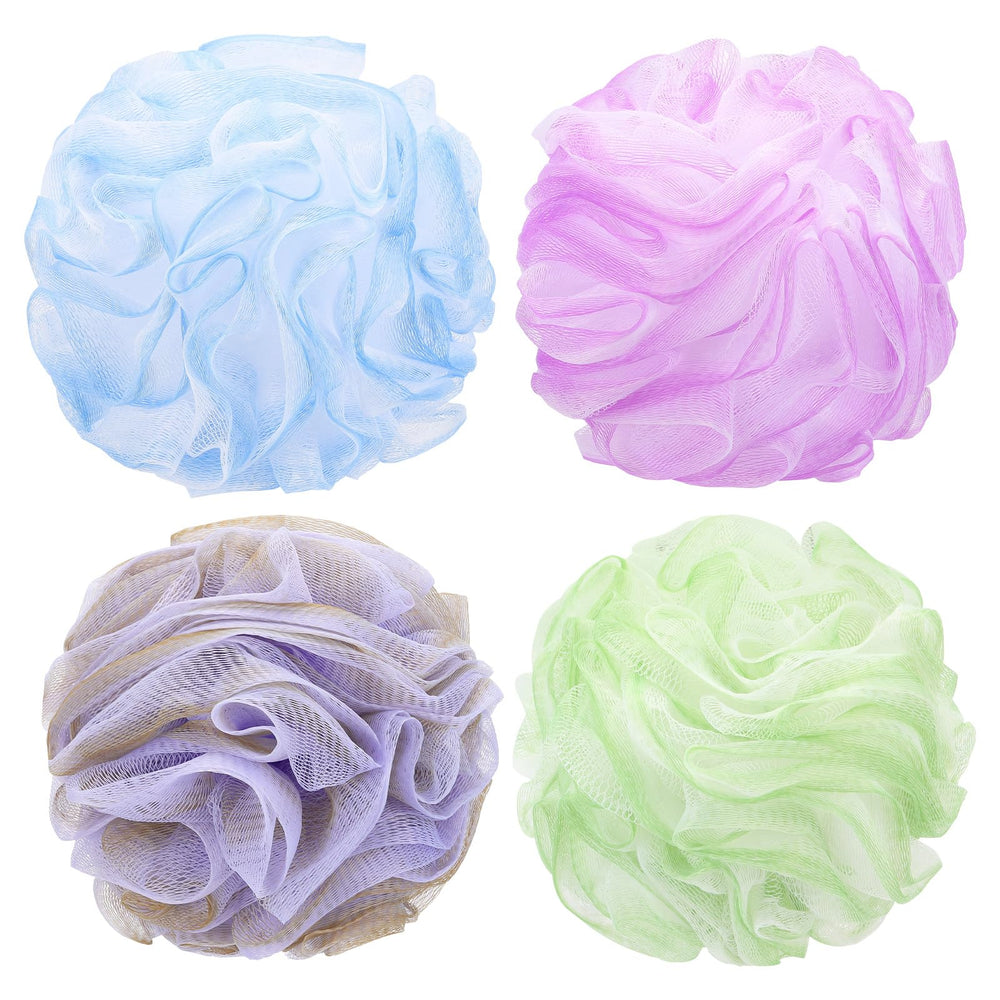 Esponja de baño Tbestmax lufa cuatro colores para exfoliar y generar espuma abundante.