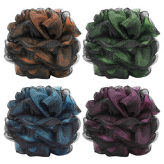 Tbestmax esponja de baño malla pouf, cuatro unidades exfoliantes.
