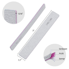 Limas uñas acrílicas Tbestmax, rectangulares, doble cara para forma rápida.