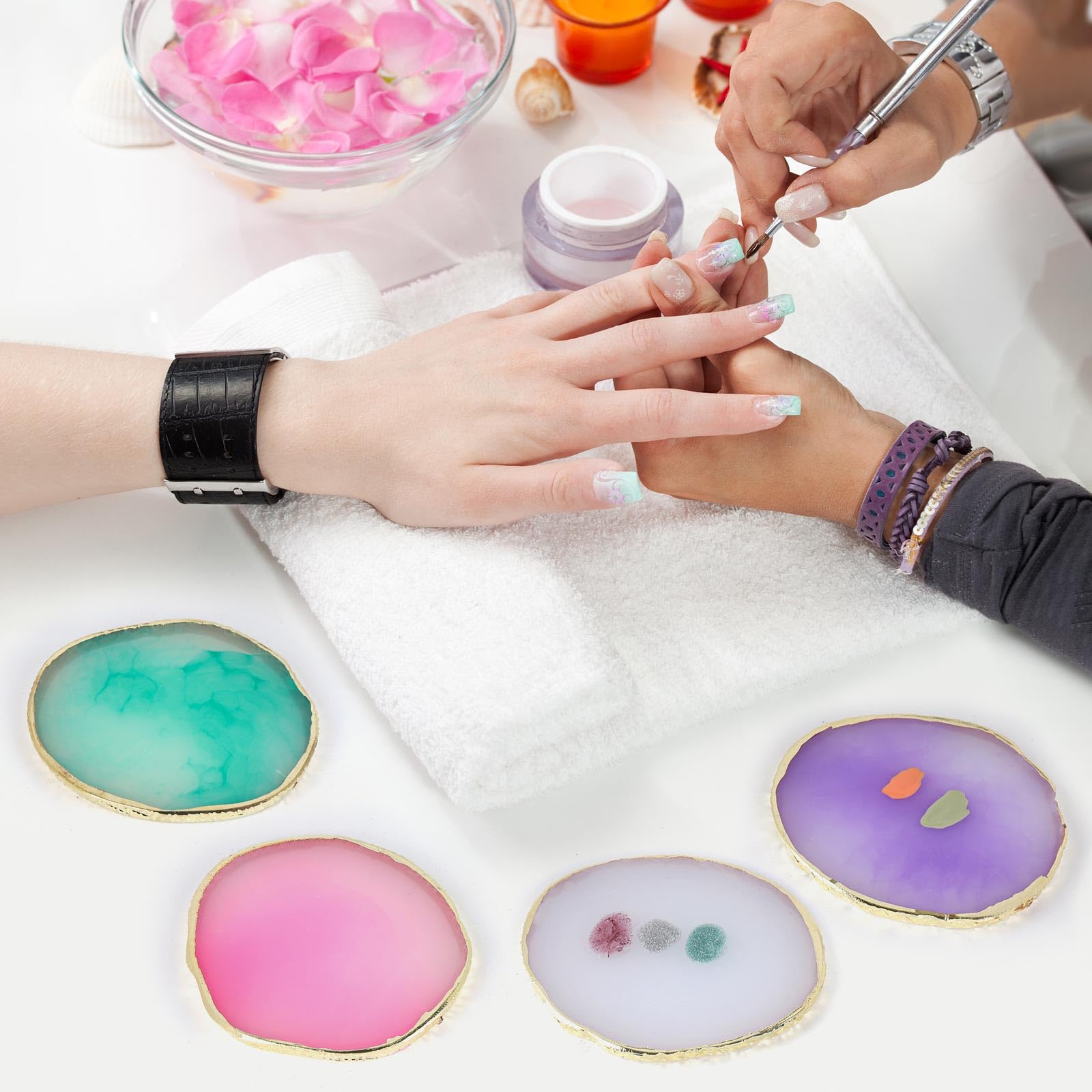 Uso versátil: esmalte, gel, maquillaje; paleta Tbestmax para combinar pigmentos.