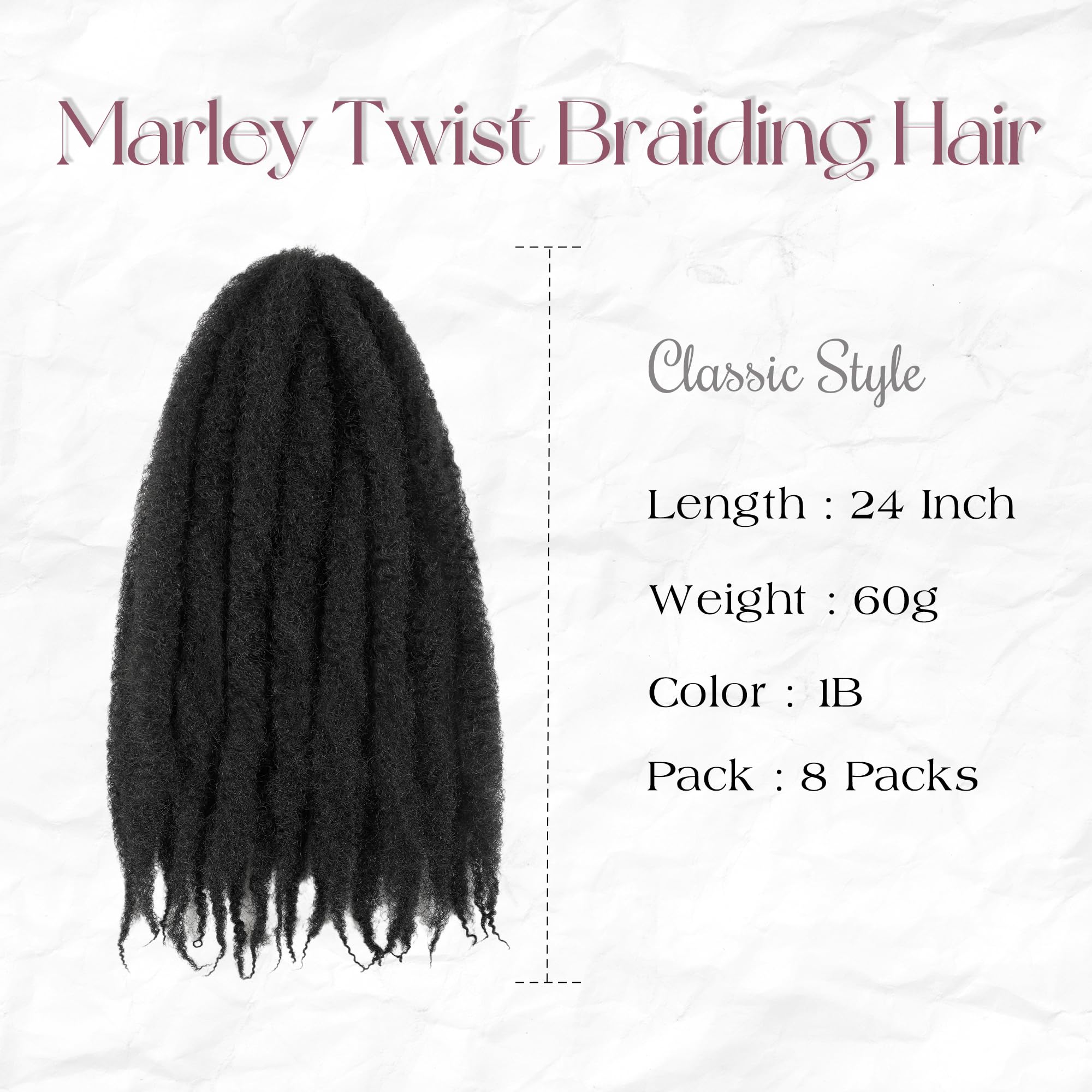 tbotfd Marley Twist 8 paquetes para instalación rápida y volumen equilibrado