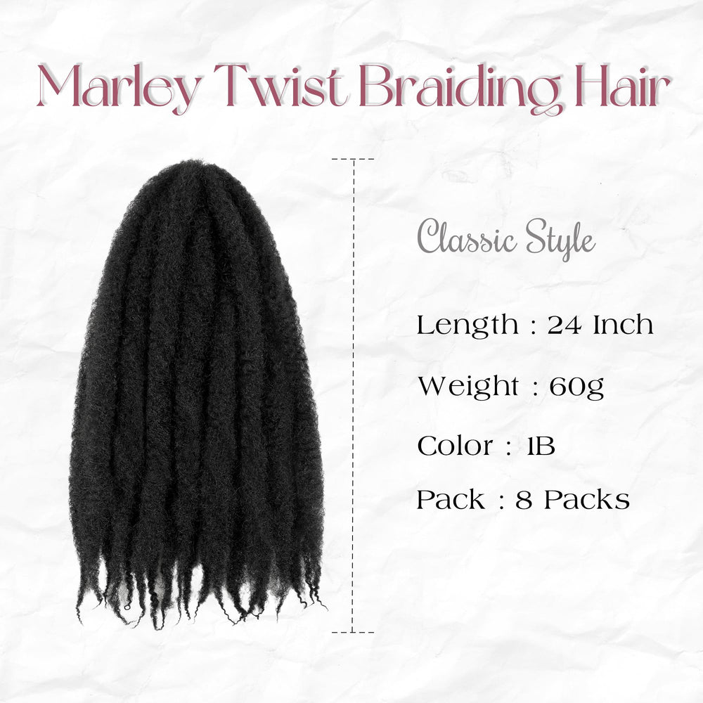 tbotfd Marley Twist 8 paquetes para instalación rápida y volumen equilibrado