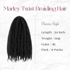 tbotfd Marley Twist 8 paquetes para instalación rápida y volumen equilibrado