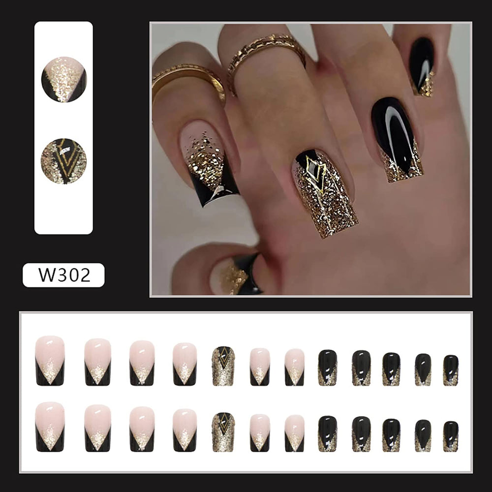 Uñas falsas TBRZTR reutilizables con adherente, para retoques sin dañar uñas.