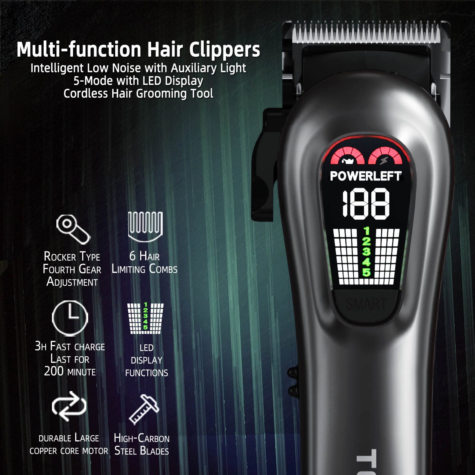 TCMKY cortadora de pelo con cable para uso continuo en casa