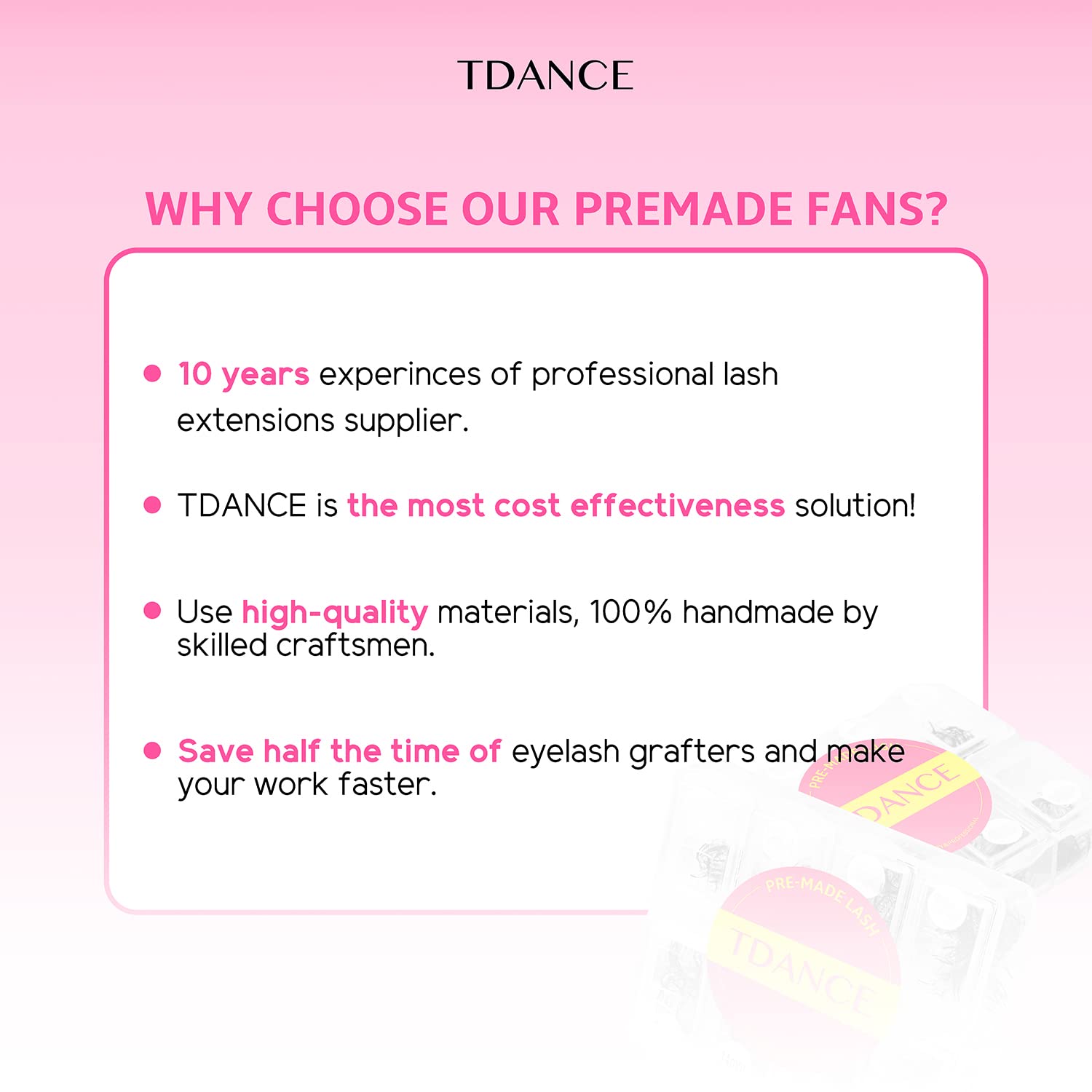 TDANCE 600 Premade Fans: opción ideal para principiantes y profesionales.