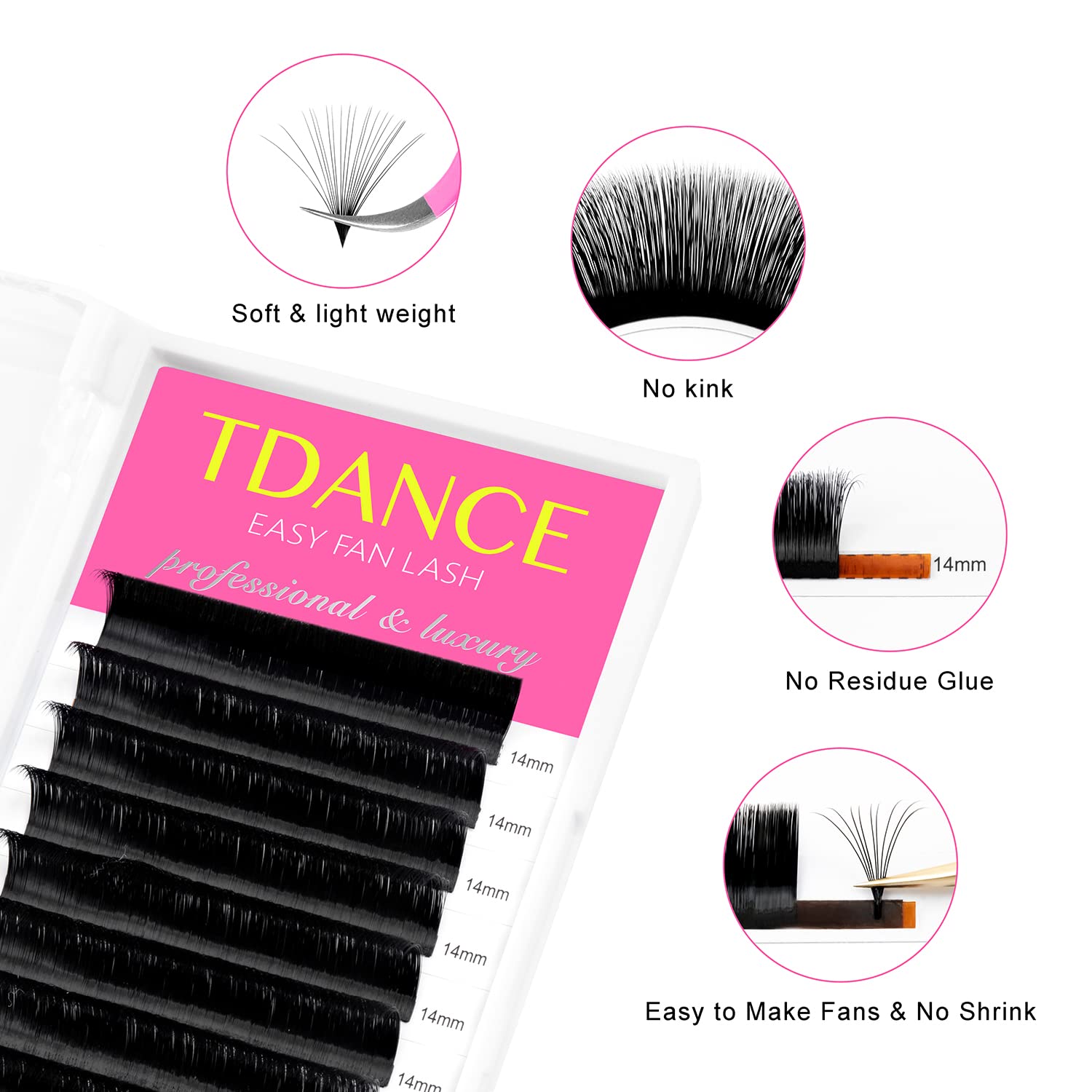 TDANCE Easy Fan Lash Extension 12-rows for efficient volume crafting