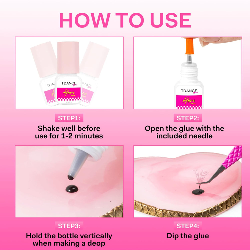 TDANCE glue in a professional salon setting for reliable lash services.