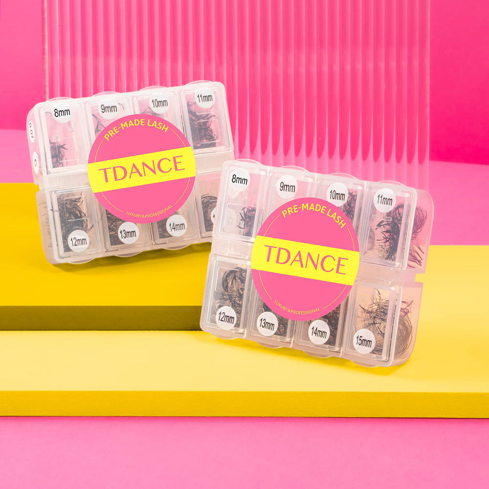 TDANCE fans preconfeccionados seda PBT coreano, curls estables.