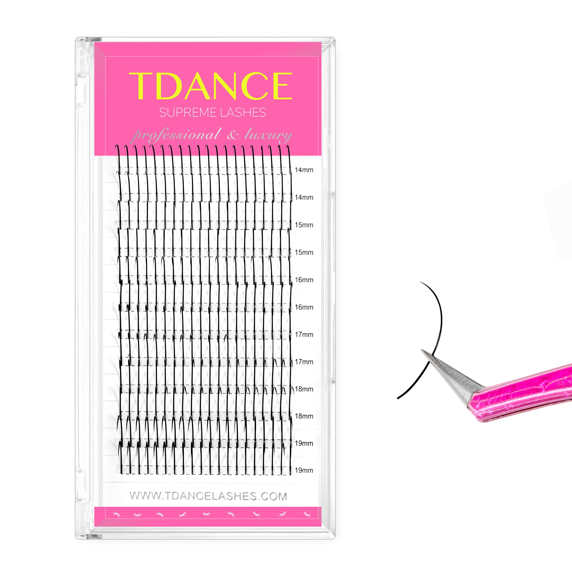 TDANCE puntas premontadas mate negro 0.07-D 14-19 mm para look dramático y facilidad