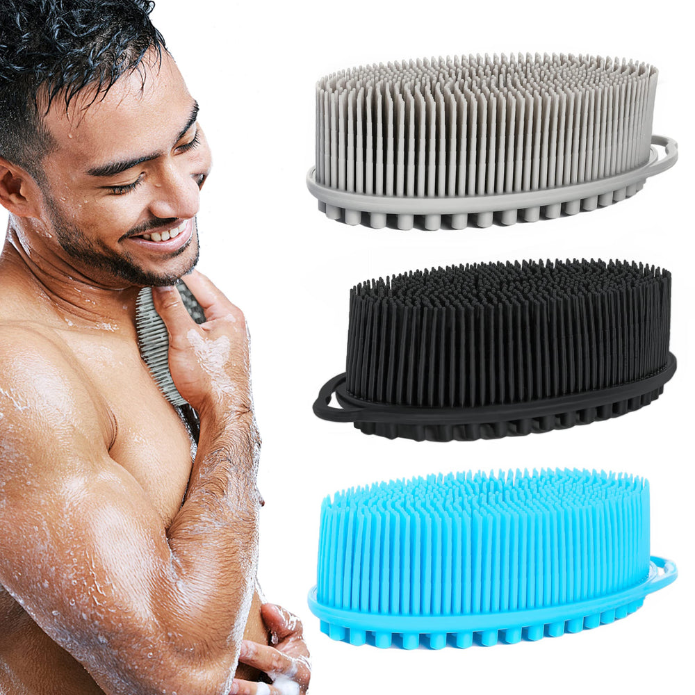 TDHDIKE exfoliante de silicona para cuerpo, conjunto de 3, suave para piel sensible