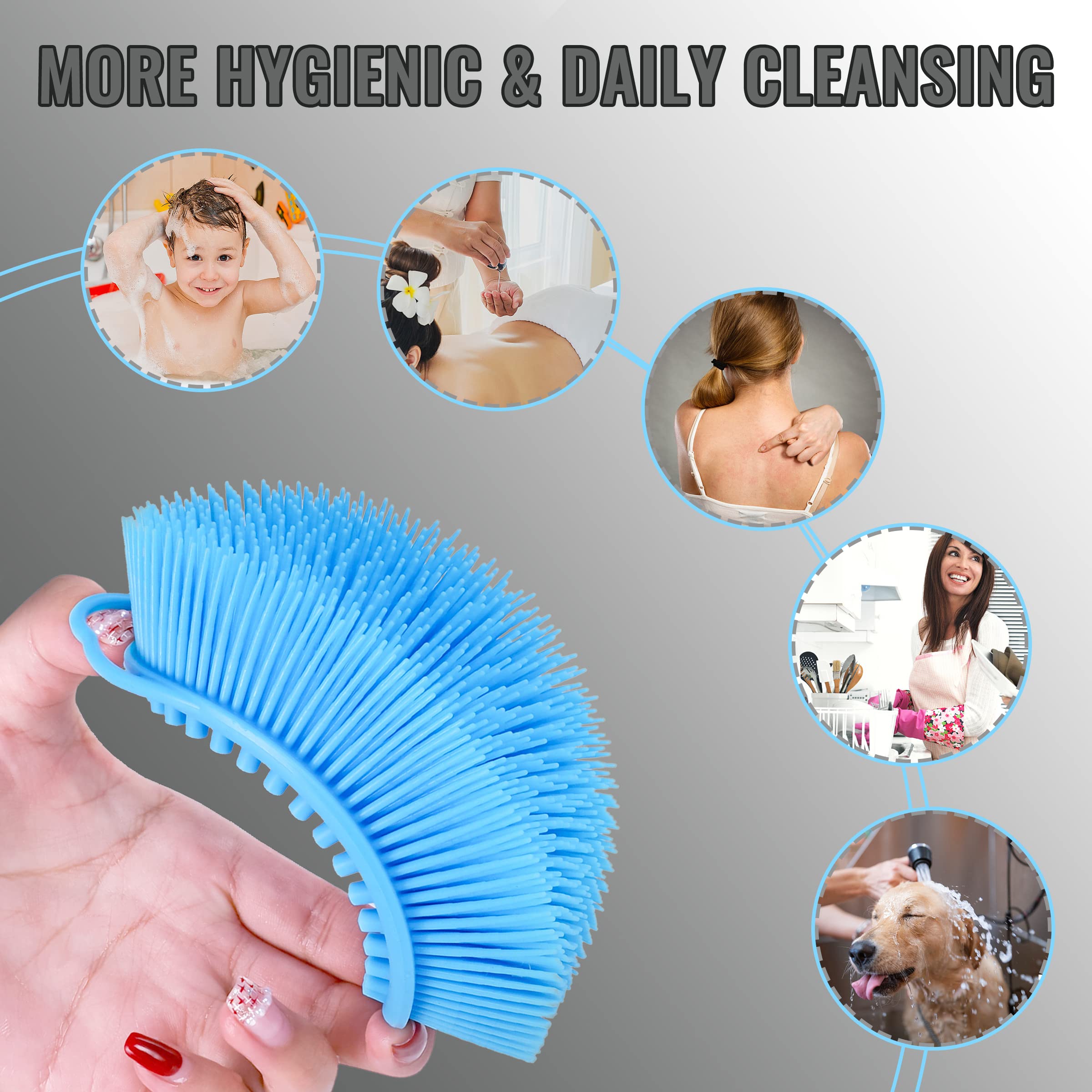 TDHDIKE set de exfoliantes de silicona para baño, fácil de limpiar