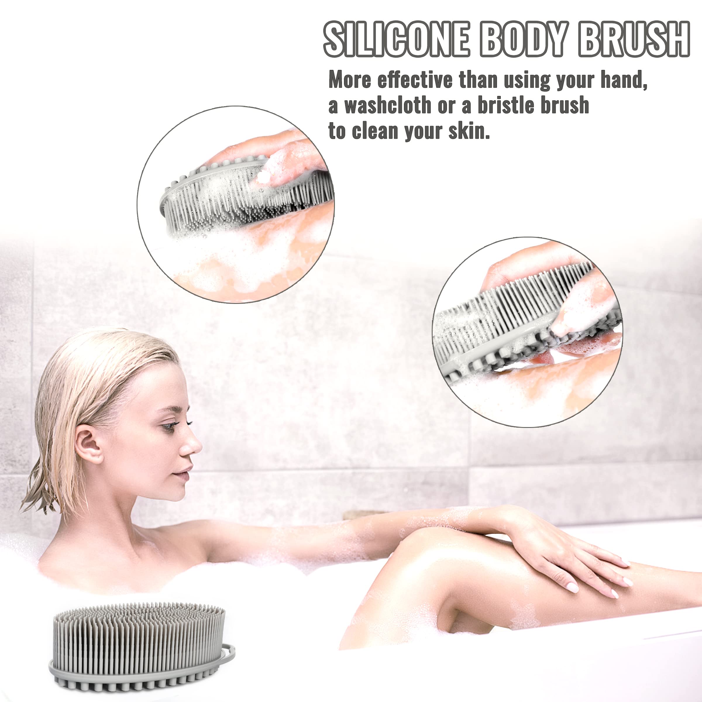 TDHDIKE exfoliante de silicona para cuerpo, uso diario cómodo en la ducha
